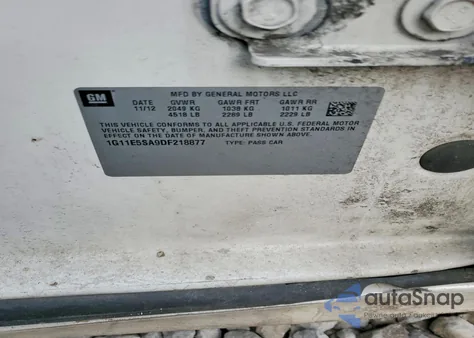 2013 Chevrolet Malibu 2Lt z USA, uszkodzony, nr VIN 1G11E5SA9DF218877